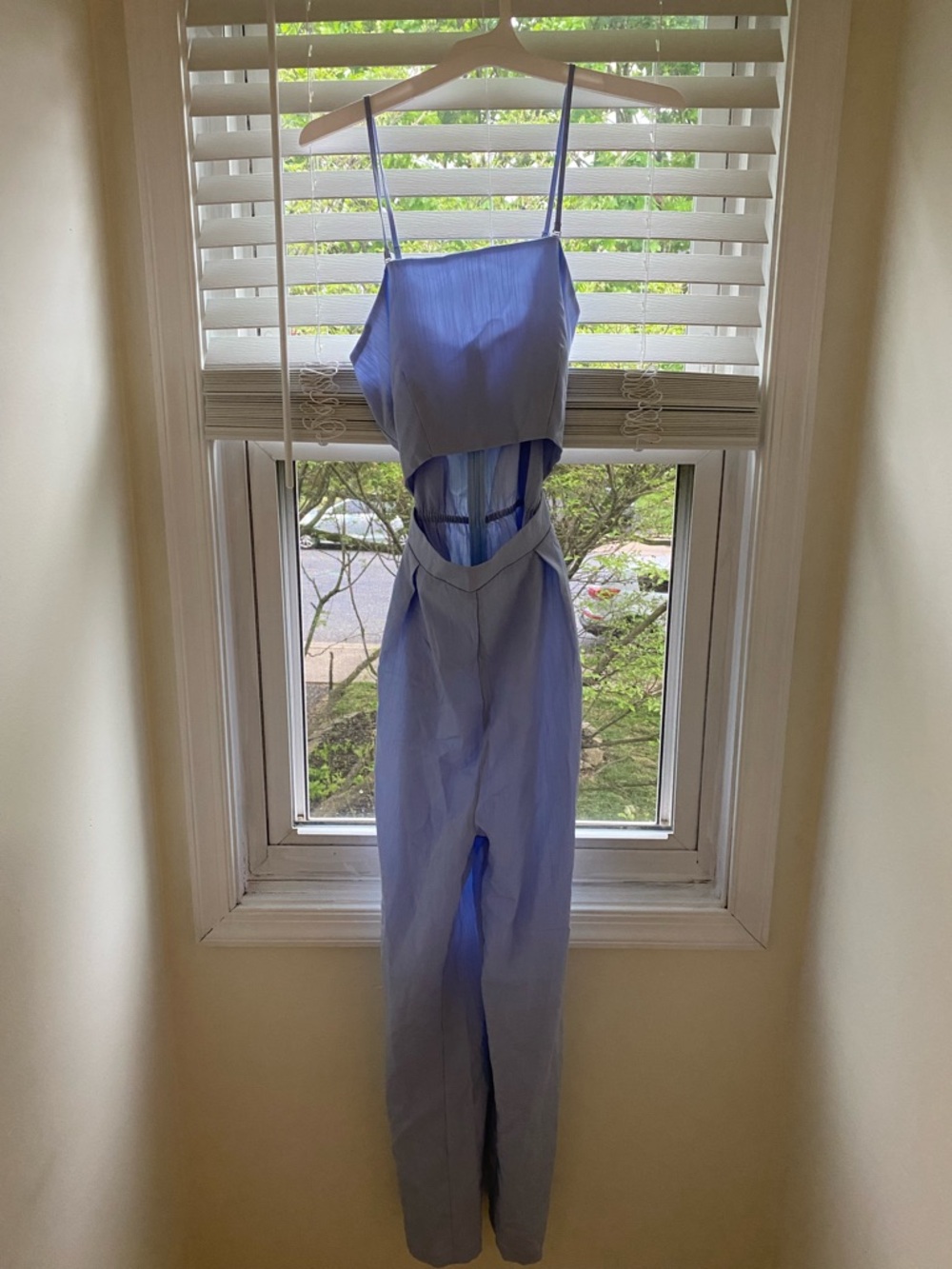 Blue cutout jumpsuit